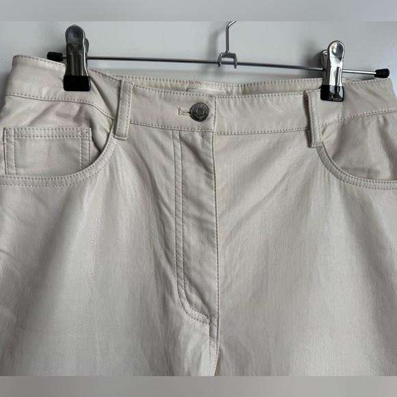 Wilfred Aritzia Wilfred The Melina Pant High-waisted Vegan Leather Cream Small - Picture 5 of 10